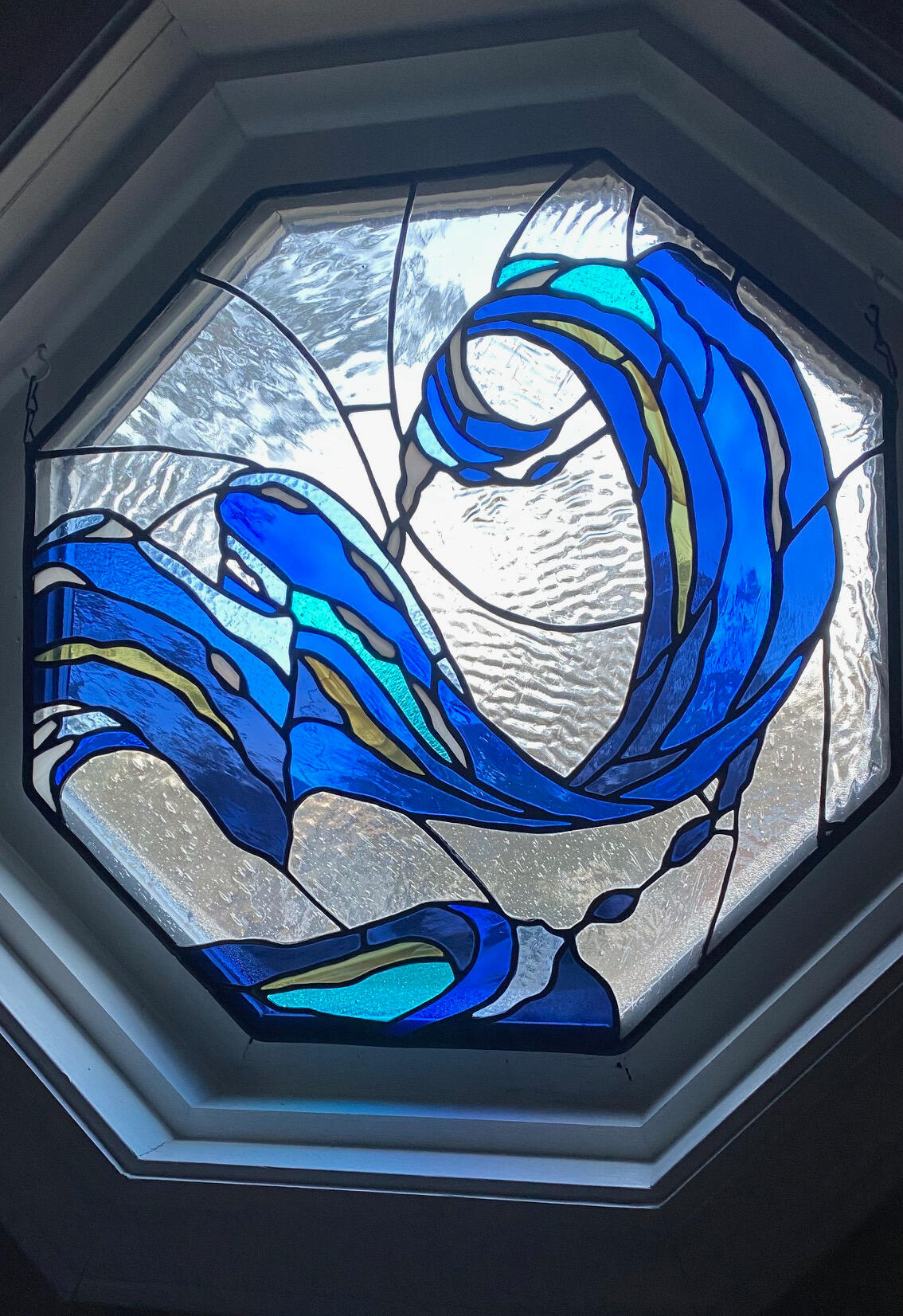 wave design adapted from unknown artist 18 x 18 in